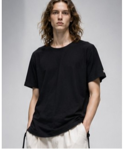 Sakka（サッカ）の「【MADE IN JAPAN】裾コード付き 切りっぱなしデザインTEE（Tシャツ/カットソー・メンズ・ホワイト/ブラック・FREE）」の7枚目の写真