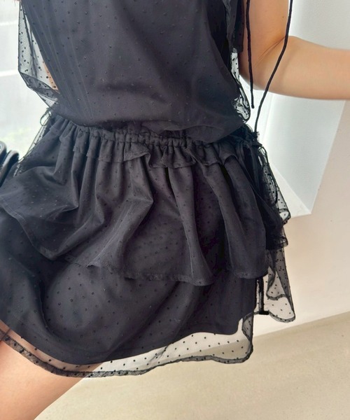 one after another NICE CLAUP(ワンアフターアナザーナイスクラップ)の「【リバイバル】アメスリバックリボンミニワンピース(ワンピース・レディース・ブラック/ブラック系その他/サックスブルー/ピンク/ホワイト系その他・FREE)」の14枚目の写真