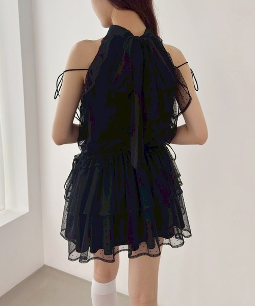 one after another NICE CLAUP(ワンアフターアナザーナイスクラップ)の「【リバイバル】アメスリバックリボンミニワンピース(ワンピース・レディース・ブラック/ブラック系その他/サックスブルー/ピンク/ホワイト系その他・FREE)」の22枚目の写真