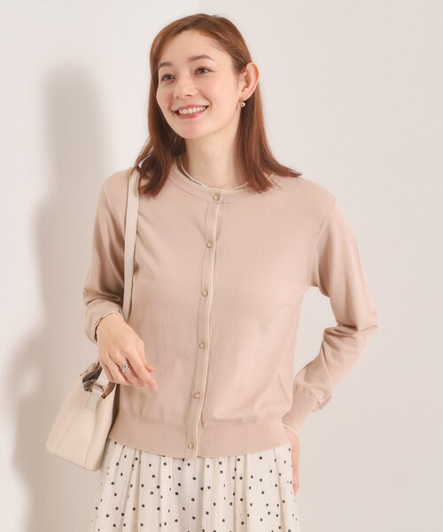 ITS'DEMO（イッツデモ）の「【手洗い可】レイヤード風カーディガン（カーディガン/ボレロ・レディース・ベビーピンク/レッド系/アイボリー/ネイビー・00）」の3枚目の写真