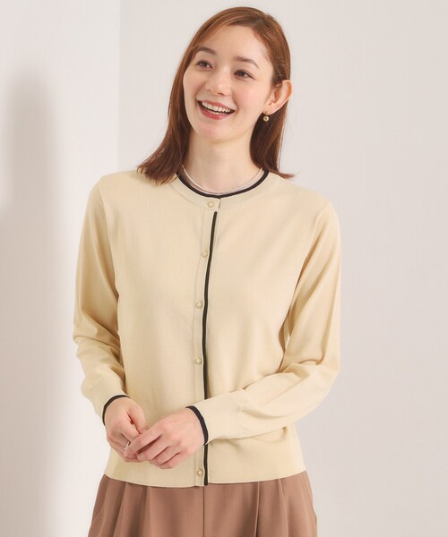 ITS'DEMO（イッツデモ）の「【手洗い可】レイヤード風カーディガン（カーディガン/ボレロ・レディース・ベビーピンク/レッド系/アイボリー/ネイビー・00）」の5枚目の写真