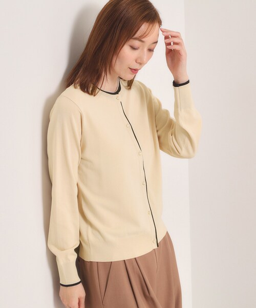 ITS'DEMO（イッツデモ）の「【手洗い可】レイヤード風カーディガン（カーディガン/ボレロ・レディース・ベビーピンク/レッド系/アイボリー/ネイビー・00）」の6枚目の写真