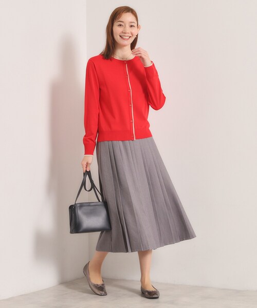 ITS'DEMO（イッツデモ）の「【手洗い可】レイヤード風カーディガン（カーディガン/ボレロ・レディース・ベビーピンク/レッド系/アイボリー/ネイビー・00）」の11枚目の写真