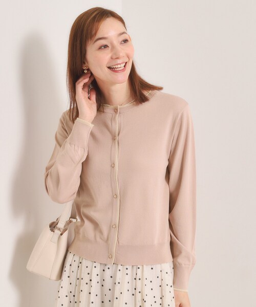 ITS'DEMO（イッツデモ）の「【手洗い可】レイヤード風カーディガン（カーディガン/ボレロ・レディース・ベビーピンク/レッド系/アイボリー/ネイビー・00）」の14枚目の写真