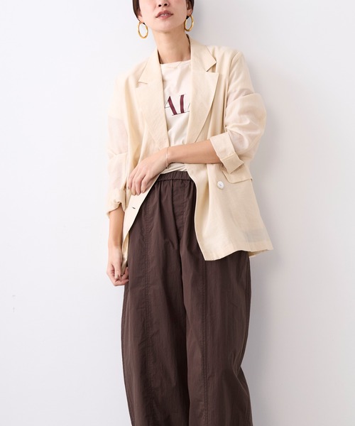 MICA&DEAL（マイカ＆ディール）の「"LAIA"ロゴヘムラウンドTシャツ〈2サイズ展開〉（Tシャツ/カットソー・レディース・ライトベージュ/ライトブルー/ネイビー/ホワイト・36/38）」の18枚目の写真