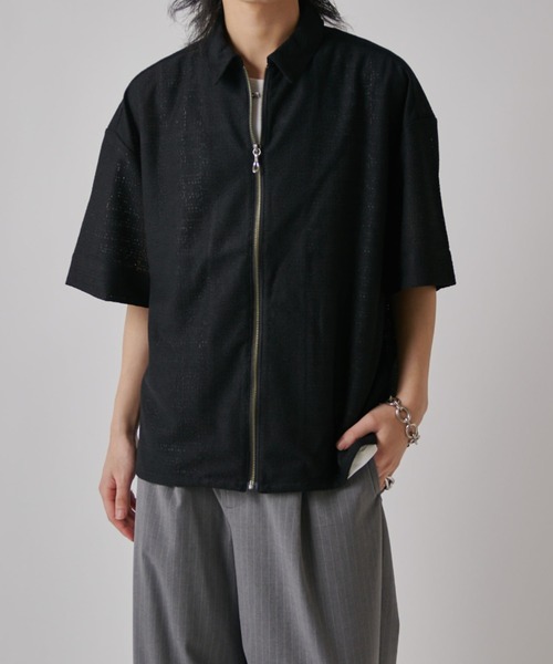 Lui's(ルイス)の「S/S ZIPレースシャツ(シャツ/ブラウス・メンズ・ブラック/ホワイト/オリーブ・S/M)」の5枚目の写真