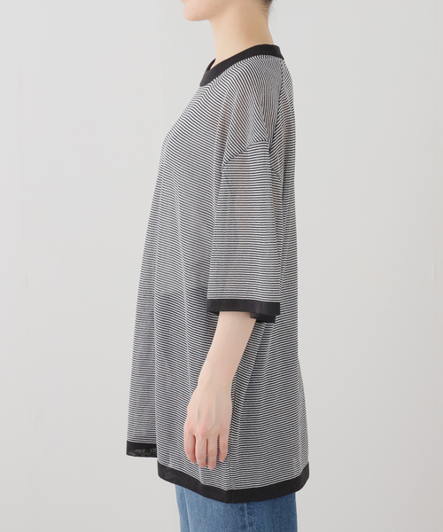 FRAMeWORK(フレームワーク)の「KAYLE/ケイル WASHI SHORT SLEEVE Tシャツ(ニット/セーター・レディース・ブラック系その他/ブラック・FREE)」の4枚目の写真
