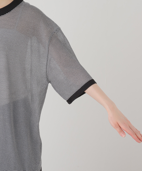 FRAMeWORK(フレームワーク)の「KAYLE/ケイル WASHI SHORT SLEEVE Tシャツ(ニット/セーター・レディース・ブラック系その他/ブラック・FREE)」の6枚目の写真