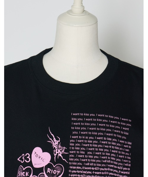 AVENCHUMU(アバンチュウム)の「Full of illustration T-shirt(Tシャツ/カットソー・レディース・ブラック/ホワイト/ピンク・FREE)」の12枚目の写真