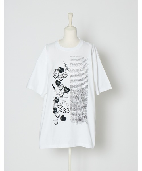 AVENCHUMU(アバンチュウム)の「Full of illustration T-shirt(Tシャツ/カットソー・レディース・ブラック/ホワイト/ピンク・FREE)」の17枚目の写真