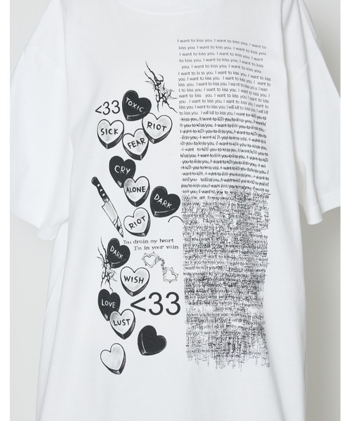 AVENCHUMU(アバンチュウム)の「Full of illustration T-shirt(Tシャツ/カットソー・レディース・ブラック/ホワイト/ピンク・FREE)」の18枚目の写真
