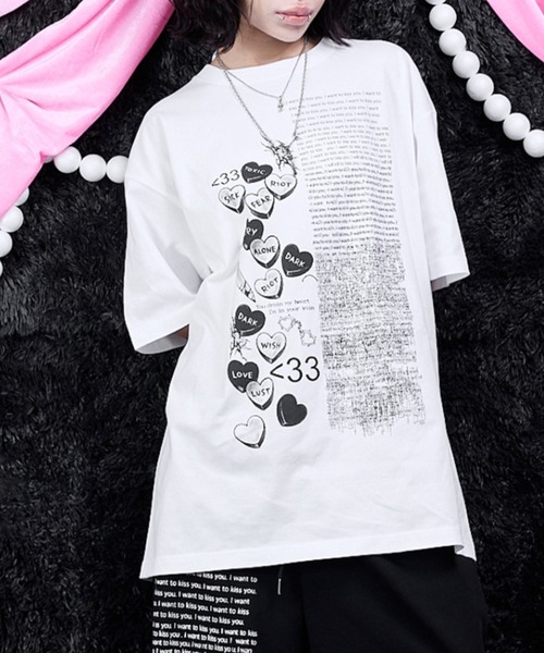 AVENCHUMU(アバンチュウム)の「Full of illustration T-shirt(Tシャツ/カットソー・レディース・ブラック/ホワイト/ピンク・FREE)」の21枚目の写真