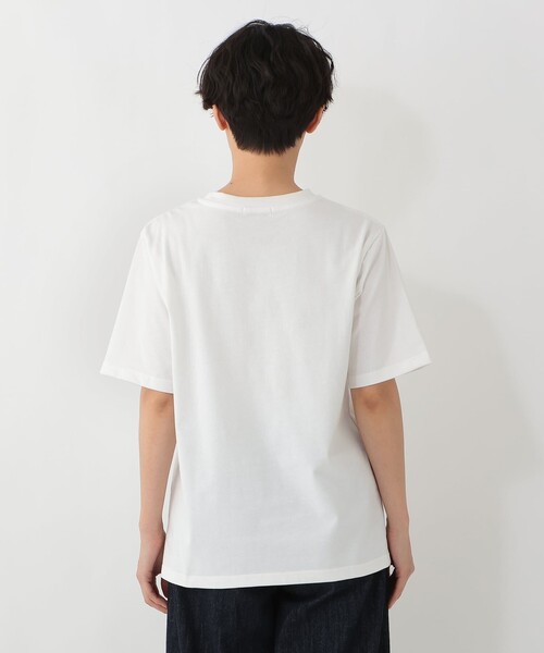 Afternoon Tea(アフタヌーンティー)の「パッチワーク刺繍Tシャツ/リバティプリント(Tシャツ/カットソー・レディース・オフホワイト/チャコールグレー/パープル・MEDIUM)」の4枚目の写真