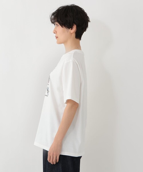 Afternoon Tea(アフタヌーンティー)の「パッチワーク刺繍Tシャツ/リバティプリント(Tシャツ/カットソー・レディース・オフホワイト/チャコールグレー/パープル・MEDIUM)」の5枚目の写真