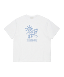 チェックボードグラフィックTシャツホワイト