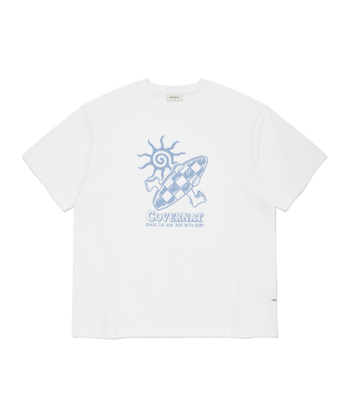 COVERNAT(カバーナット)の「チェックボードグラフィックTシャツホワイト(Tシャツ/カットソー・レディース・その他・X-SMALL/SMALL/MEDIUM/LARGE/X-LARGE/XX-LARGE)」の1枚目の写真