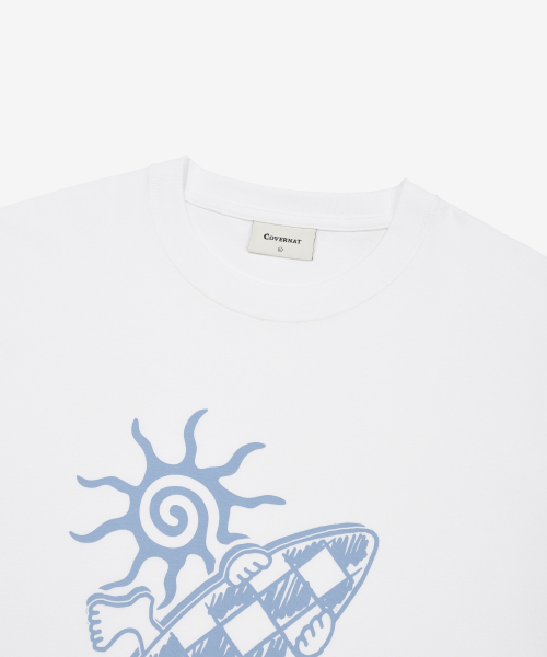 COVERNAT(カバーナット)の「チェックボードグラフィックTシャツホワイト(Tシャツ/カットソー・レディース・その他・X-SMALL/SMALL/MEDIUM/LARGE/X-LARGE/XX-LARGE)」の5枚目の写真