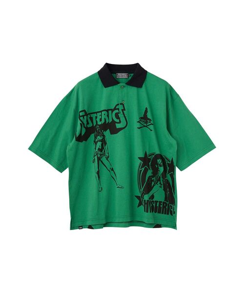 HYSTERIC GLAMOUR（ヒステリックグラマー）の「METAL GUID ポロシャツ（ポロシャツ・メンズ・ブラック/グリーン/オレンジ・X-LARGE/LARGE/MEDIUM/SMALL）」の3枚目の写真