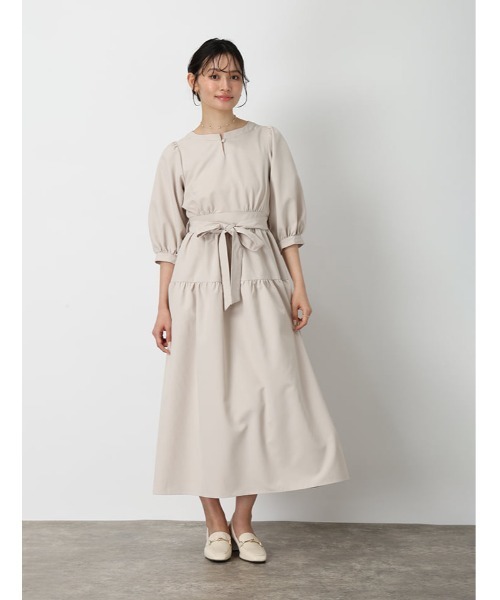 fifth(フィフス)の「ウエストリボンティアードワンピース(ワンピース・レディース・ブラック/グレイッシュベージュ・XS/M)」の21枚目の写真