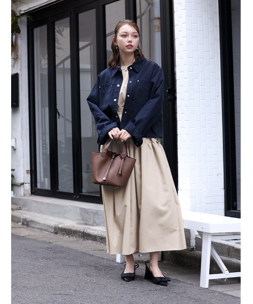 fifth(フィフス)の「ウエストリボンティアードワンピース(ワンピース・レディース・ブラック/グレイッシュベージュ・XS/M)」の4枚目の写真