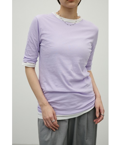 STYLEMIXER（スタイルミキサー）の「シアーバックシームＴ（Tシャツ/カットソー・レディース・ブラウン/パープル/ブラック/ホワイト・FREE）」の4枚目の写真