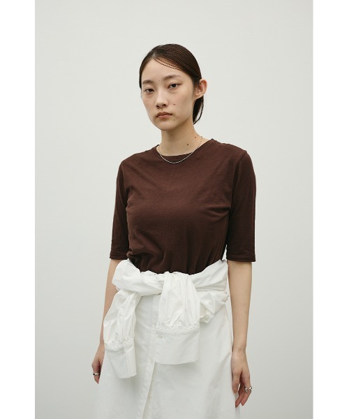 STYLEMIXER（スタイルミキサー）の「シアーバックシームＴ（Tシャツ/カットソー・レディース・ブラウン/パープル/ブラック/ホワイト・FREE）」の18枚目の写真