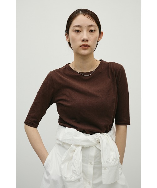 STYLEMIXER（スタイルミキサー）の「シアーバックシームＴ（Tシャツ/カットソー・レディース・ブラウン/パープル/ブラック/ホワイト・FREE）」の19枚目の写真