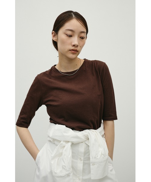 STYLEMIXER（スタイルミキサー）の「シアーバックシームＴ（Tシャツ/カットソー・レディース・ブラウン/パープル/ブラック/ホワイト・FREE）」の22枚目の写真