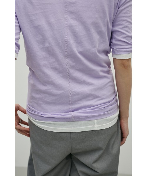 STYLEMIXER（スタイルミキサー）の「シアーバックシームＴ（Tシャツ/カットソー・レディース・ブラウン/パープル/ブラック/ホワイト・FREE）」の14枚目の写真