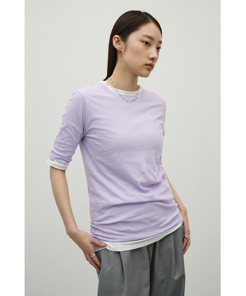 STYLEMIXER（スタイルミキサー）の「シアーバックシームＴ（Tシャツ/カットソー・レディース・ブラウン/パープル/ブラック/ホワイト・FREE）」の5枚目の写真