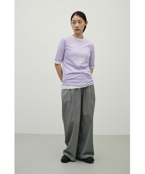 STYLEMIXER（スタイルミキサー）の「シアーバックシームＴ（Tシャツ/カットソー・レディース・ブラウン/パープル/ブラック/ホワイト・FREE）」の9枚目の写真