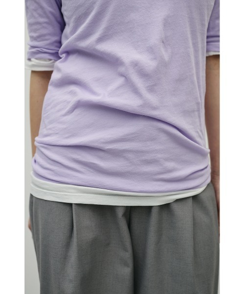 STYLEMIXER（スタイルミキサー）の「シアーバックシームＴ（Tシャツ/カットソー・レディース・ブラウン/パープル/ブラック/ホワイト・FREE）」の11枚目の写真