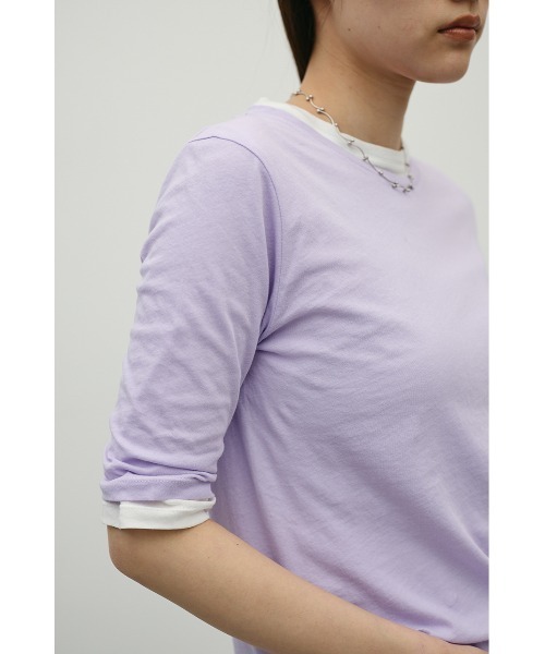 STYLEMIXER（スタイルミキサー）の「シアーバックシームＴ（Tシャツ/カットソー・レディース・ブラウン/パープル/ブラック/ホワイト・FREE）」の12枚目の写真