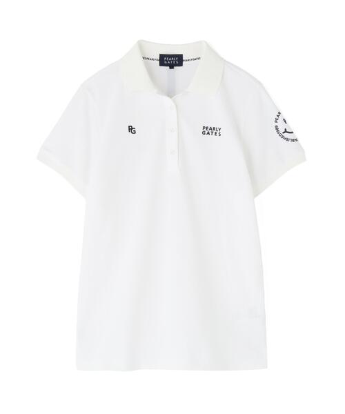 PEARLY GATES（パーリーゲイツ）の「ＰＧｉｓＰＧ　２８Ｇビック鹿の子（ポロシャツ・レディース・ネイビー/ホワイト/ブルー・SMALL/MEDIUM/LARGE）」の4枚目の写真