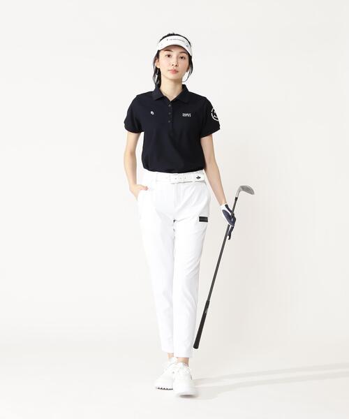 PEARLY GATES（パーリーゲイツ）の「ＰＧｉｓＰＧ　２８Ｇビック鹿の子（ポロシャツ・レディース・ネイビー/ホワイト/ブルー・SMALL/MEDIUM/LARGE）」の16枚目の写真