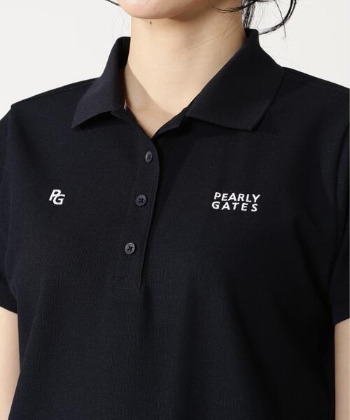 PEARLY GATES（パーリーゲイツ）の「ＰＧｉｓＰＧ　２８Ｇビック鹿の子（ポロシャツ・レディース・ネイビー/ホワイト/ブルー・SMALL/MEDIUM/LARGE）」の20枚目の写真