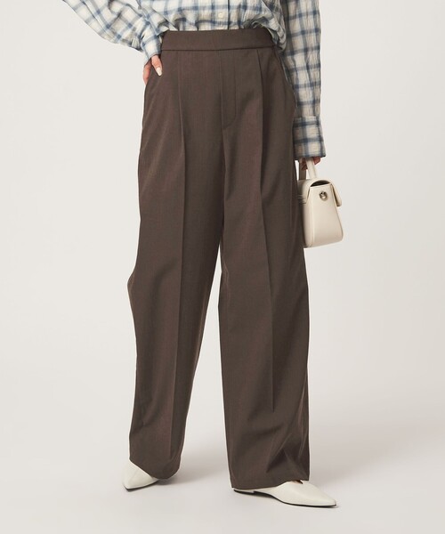 green label relaxing(グリーンレーベルリラクシング)の「【WEB限定】<at ease>オルマイ ワイド パンツ ストレッチ UVカット(その他パンツ・レディース・ダークブラウン/ベージュ/ライトピンク/ブラック・TALL/42/40/38/36/34/SHORT)」の2枚目の写真