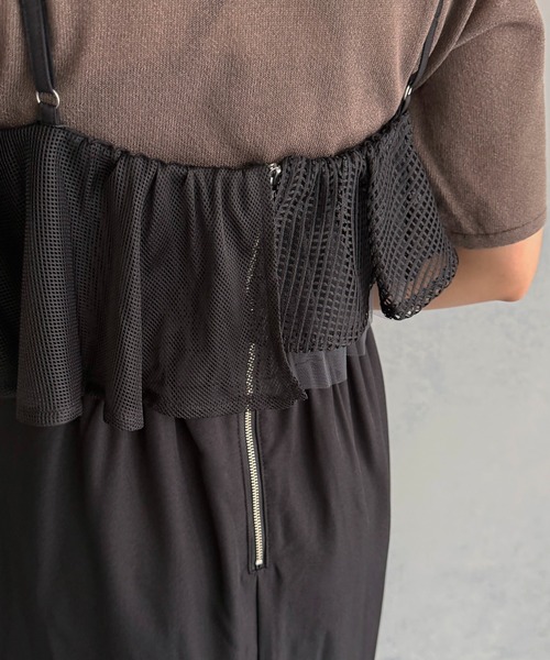 &g'aime（アンジェム）の「【&ｇ'aime 】ミックスラッフルワンピース　Mixed Ruffle Dress（ワンピース・レディース・グレー/ブラック・FREE）」の22枚目の写真