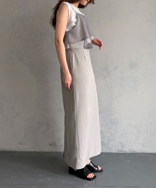 &g'aime（アンジェム）の「【&ｇ'aime 】ミックスラッフルワンピース　Mixed Ruffle Dress（ワンピース・レディース・グレー/ブラック・FREE）」の19枚目の写真