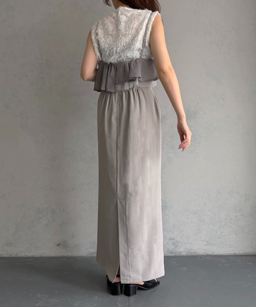 &g'aime（アンジェム）の「【&ｇ'aime 】ミックスラッフルワンピース　Mixed Ruffle Dress（ワンピース・レディース・グレー/ブラック・FREE）」の17枚目の写真