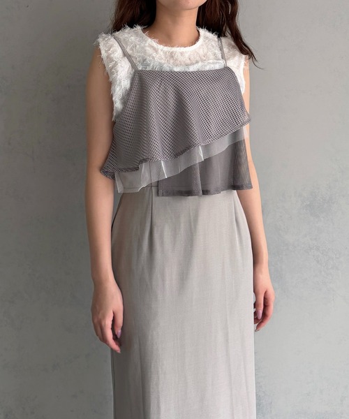 &g'aime（アンジェム）の「【&ｇ'aime 】ミックスラッフルワンピース　Mixed Ruffle Dress（ワンピース・レディース・グレー/ブラック・FREE）」の16枚目の写真