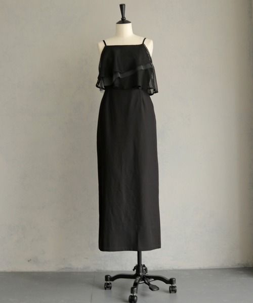 &g'aime（アンジェム）の「【&ｇ'aime 】ミックスラッフルワンピース　Mixed Ruffle Dress（ワンピース・レディース・グレー/ブラック・FREE）」の7枚目の写真