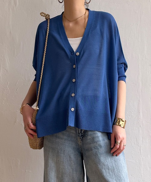 LBC（エルビーシー）の「接触冷感ドルマンカーディガン（カーディガン/ボレロ・レディース・レッド/ベージュ/ブルー/ブラック/ライトグレー・M）」の3枚目の写真