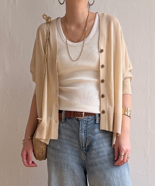 LBC（エルビーシー）の「接触冷感ドルマンカーディガン（カーディガン/ボレロ・レディース・レッド/ベージュ/ブルー/ブラック/ライトグレー・M）」の4枚目の写真