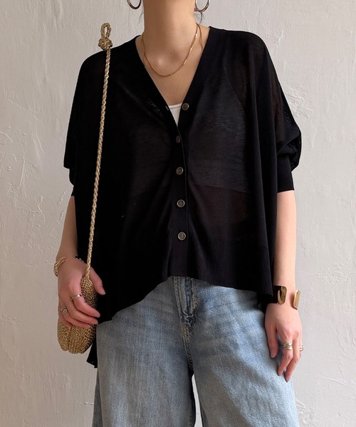 LBC（エルビーシー）の「接触冷感ドルマンカーディガン（カーディガン/ボレロ・レディース・レッド/ベージュ/ブルー/ブラック/ライトグレー・M）」の2枚目の写真