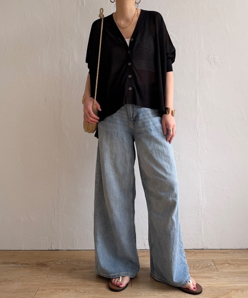 LBC（エルビーシー）の「接触冷感ドルマンカーディガン（カーディガン/ボレロ・レディース・レッド/ベージュ/ブルー/ブラック/ライトグレー・M）」の7枚目の写真