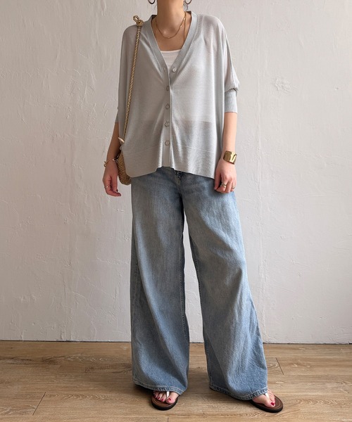 LBC（エルビーシー）の「接触冷感ドルマンカーディガン（カーディガン/ボレロ・レディース・レッド/ベージュ/ブルー/ブラック/ライトグレー・M）」の8枚目の写真