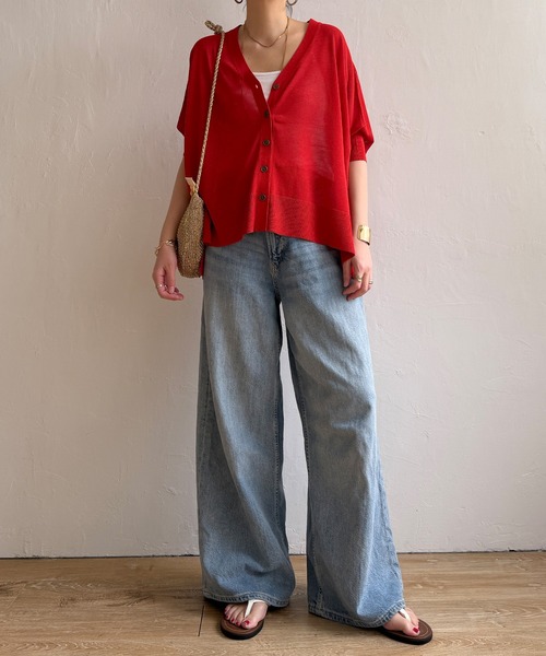 LBC（エルビーシー）の「接触冷感ドルマンカーディガン（カーディガン/ボレロ・レディース・レッド/ベージュ/ブルー/ブラック/ライトグレー・M）」の9枚目の写真