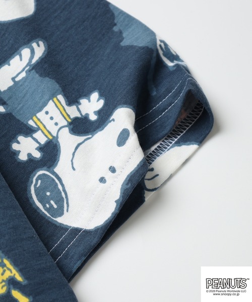 PEANUTS(ピーナッツ)の「PEANUTS 総柄プリント半袖リンガーTシャツ(Tシャツ/カットソー・レディース・ホワイト/ミント/ネイビー・L/M/LL)」の8枚目の写真