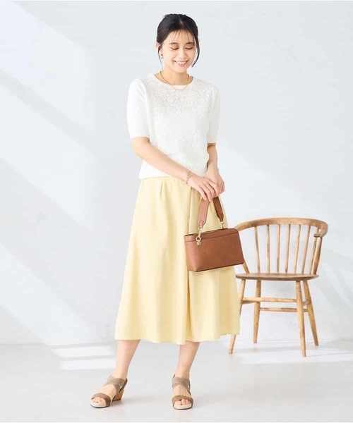 a.v.v（アーヴェヴェ）の「フロントレースサマーニット（ニット/セーター・レディース・ネイビー/アイボリー・40/38）」の11枚目の写真
